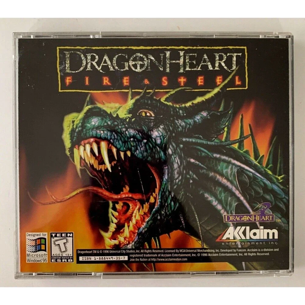DragonHeart Fire & Steel PC for Windows 95 CD Acclaim 1996 Release Complete